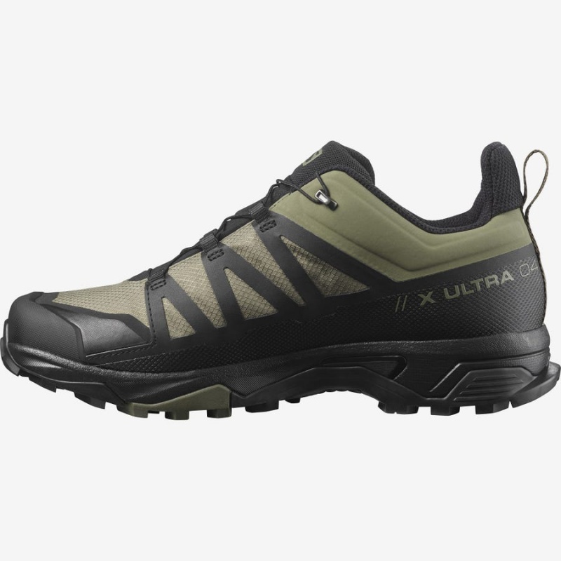 Zapatillas de Senderismo Salomon X ULTRA 4 WIDE GORE-TEX Hombre Verde Oliva Negras | UY 3552FDN